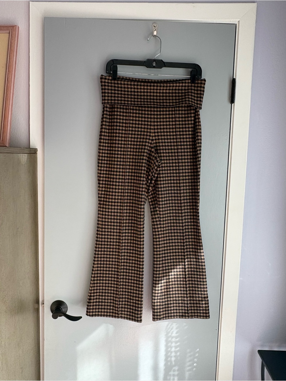 MM. LaFleur Brown Houndstooth Flare Pants